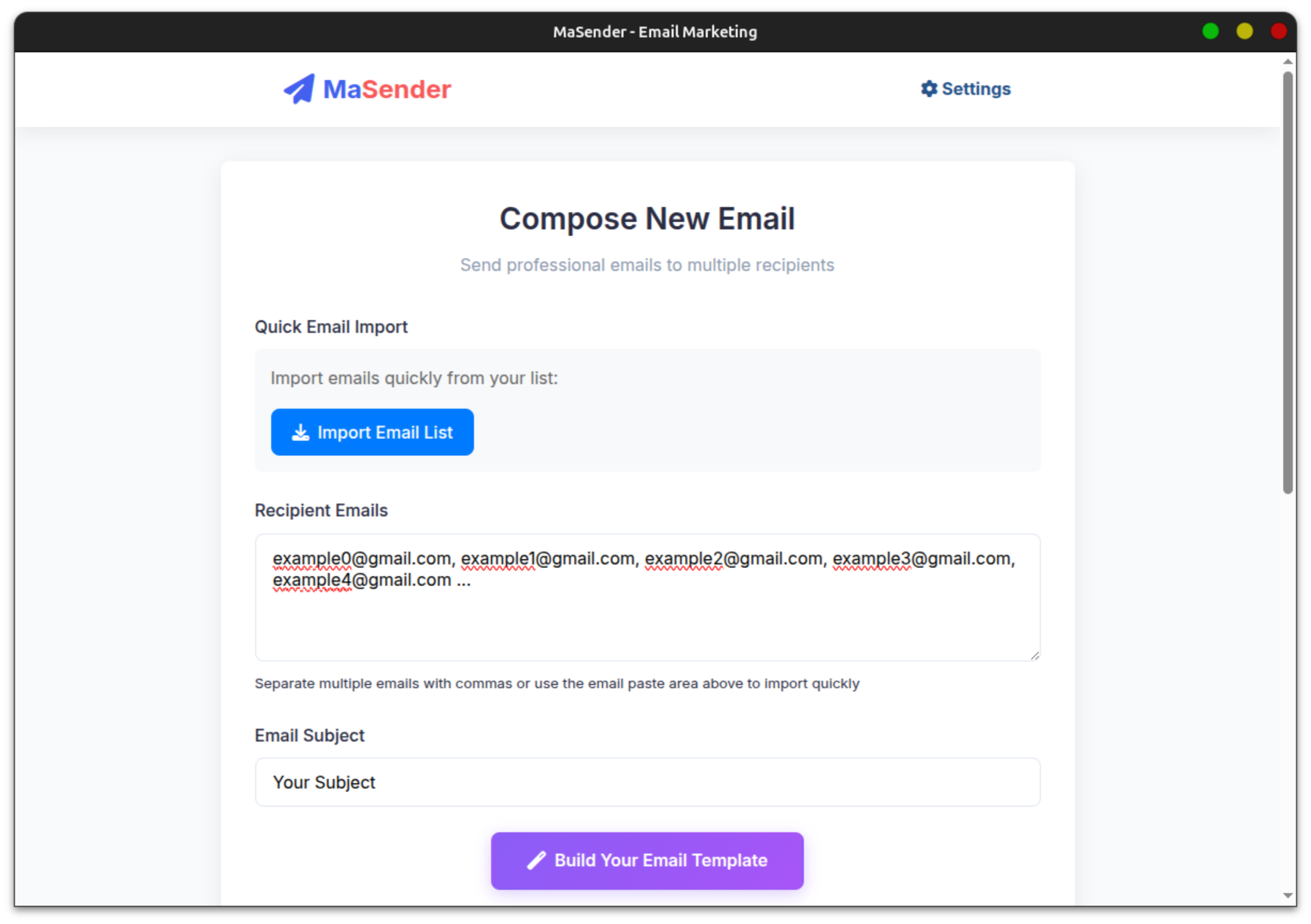 MaSender Dashboard